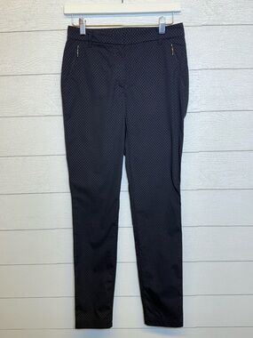 Anatomie Navy Blue Slim Pants with Subtle Dot Texture Size Small